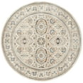 thumbnail image 2 of SAFAVIEH Vintage Persian Acacia Floral Bordered Polyester Rug, Ivory/Light Grey, 5' Round, 2 of 7