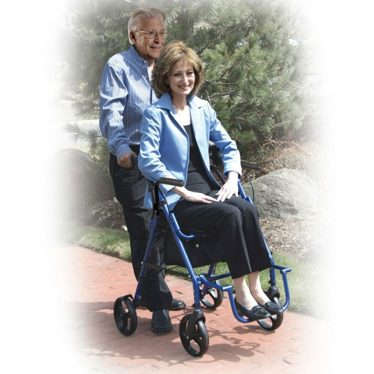 Duet Rollator Transport Chair Burgundy 26 L x 25 1 2 W x 37 H 8