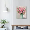 thumbnail image 3 of Nawypu  Pink Flowers Canvas Prints Wall Art Roses in Vase Wall Decor Nature Rustic Woman Home Decor Painting Picture for Bathroom Bedroom Living Room, 3 of 4