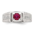 thumbnail image 4 of Sterling Silver Rhod-plated Men's African Ruby and White Topaz Ring QR6843, 4 of 5