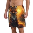 thumbnail image 2 of Balery Sunset Maple Tree Fox Traje de Baño Estilo Hawaiano para Hombre, Shorts de Secado Rápido con Bolsillos-X-Large, 2 of 6