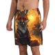 thumbnail image 2 of Balery Sunset Maple Tree Fox Traje de Baño Estilo Hawaiano para Hombre, Shorts de Secado Rápido con Bolsillos-Small, 2 of 6