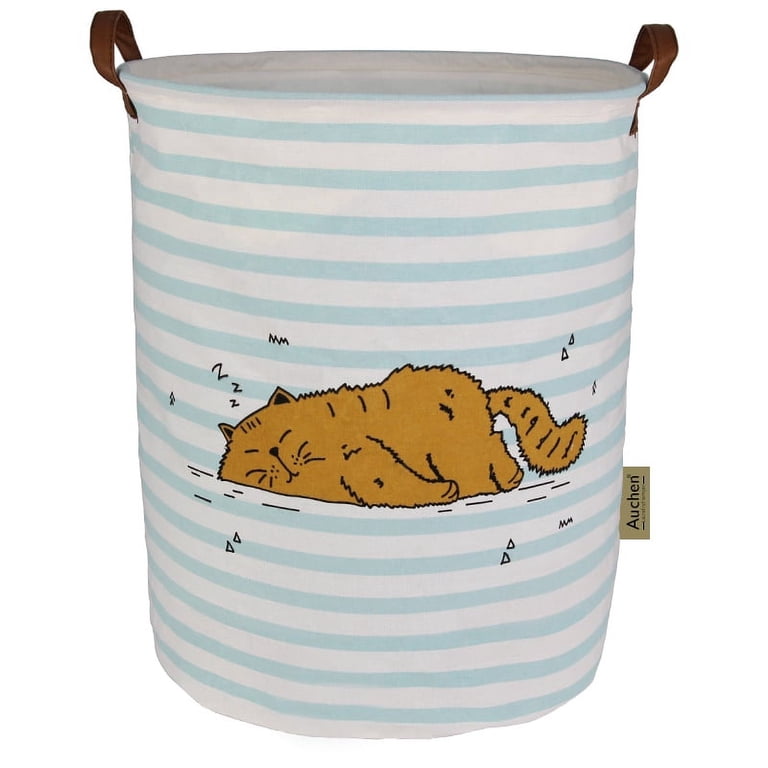 Collapsible Round Storage Basket with Handles photo 1