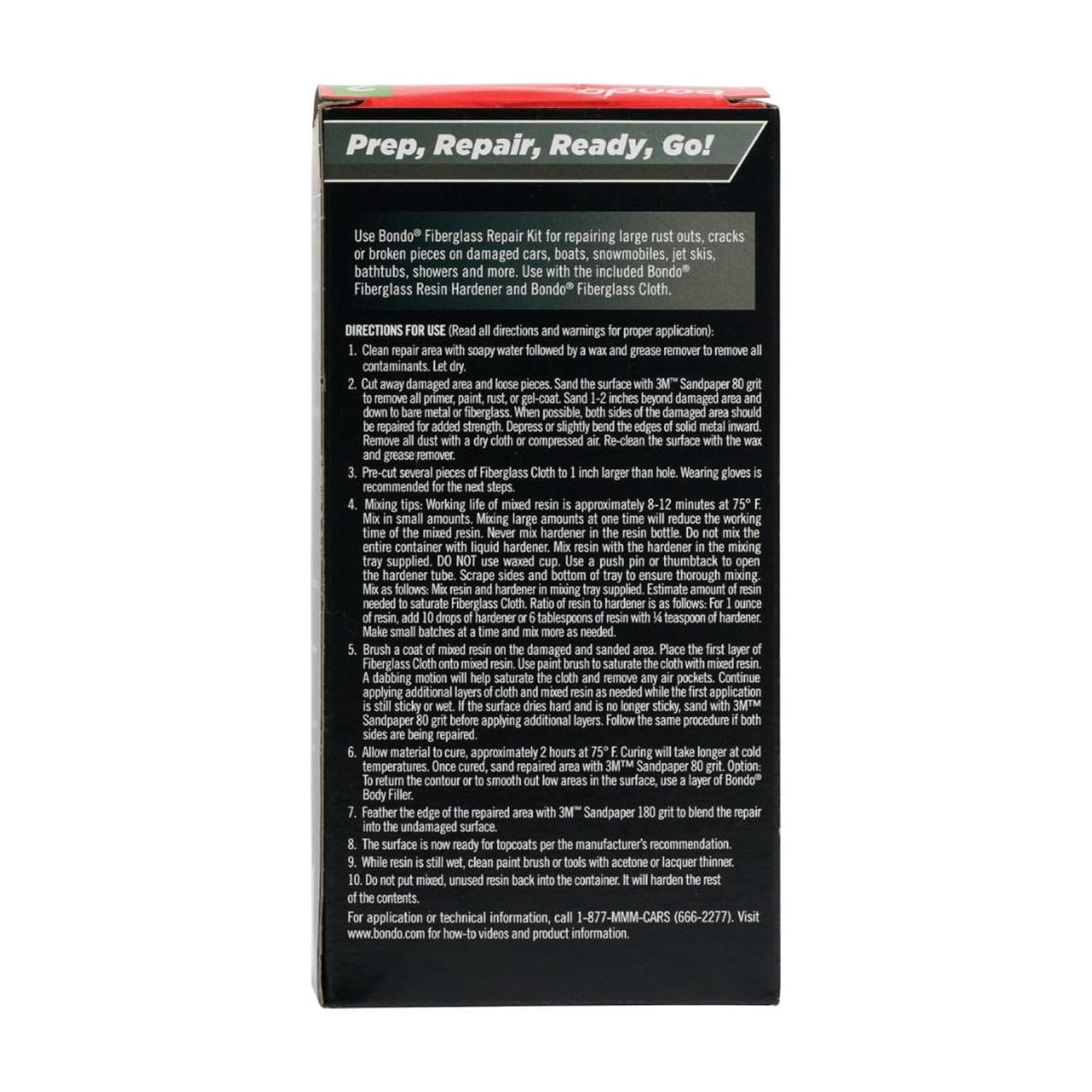 Bondo Fiberglass Resin Repair Kit, 00420, 0.45 Pint
