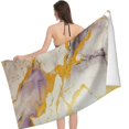 thumbnail image 2 of PHYHOO  Gold Purple Marble Print Beach Towel, Absorbent Quick Dry Swimming Yoga Beach Towels, Sand Free Microfiber Beach Towel 30x60in, 2 of 8