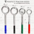 Portion Control Serving Spoon, Cooking Utensils, Set of 8 For, Weight