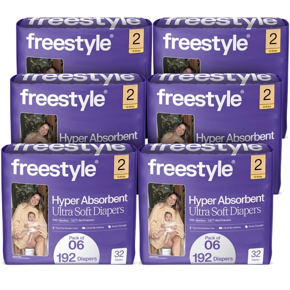 Pañales Freestyle Talla 2 Hiper Absorbentes Ultra Suaves 192 unidades