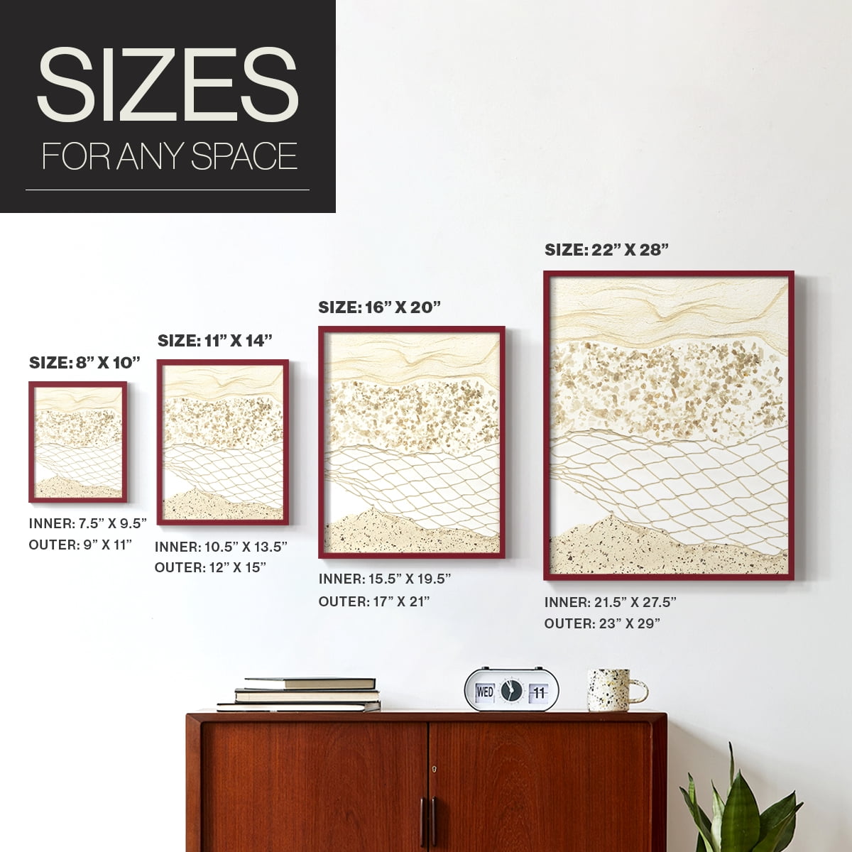 Coast Away I Framed Print in Red Solid Wood Framed Print No Nail Hanging