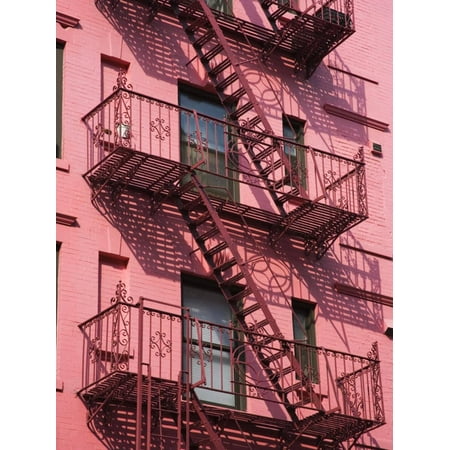 Pink Apartment Building in Soho District, Downtown Manhattan, New York City, New York, USA Print Wall Art By Richard