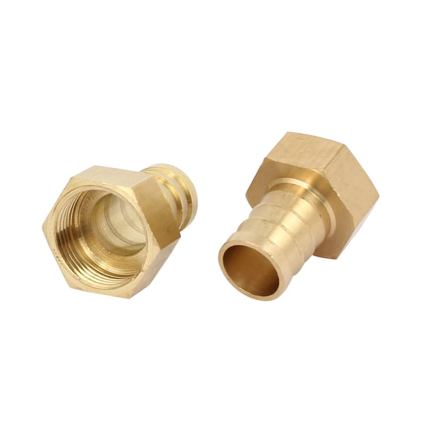 Conector de acoplamiento de tubo de latón con rosca hembra de 3/4 BSP y barbilla de manguera de 19 mm, 2 piezas
