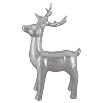 14 in. Standing Reindeer Christmas Tabletop Decor, Metallic Silver