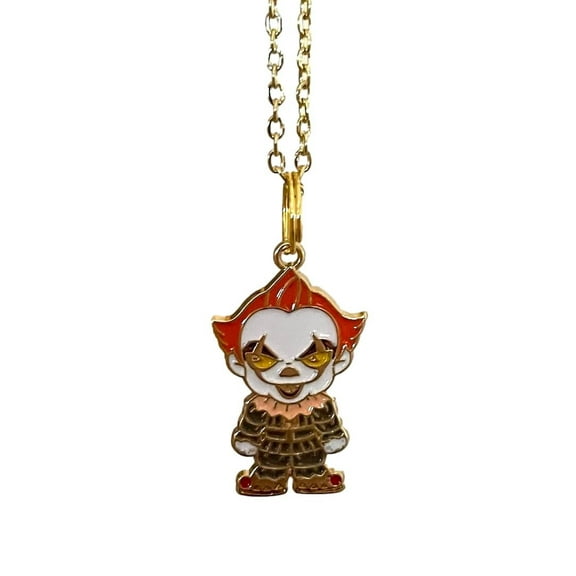 Pennywise Clown Necklace IT Horror Themed Charm Enamel Metal Pendant