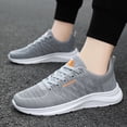 thumbnail image 3 of pwidon Men's Breathable Knit Running Shoes Lightweight Non Slip Athletic Walking Gym Casual Workout Sneakers Gray 40, 3 of 8