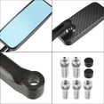 thumbnail image 6 of Unique Bargains 1 Set Motorcycle 8mm 10mm Screw Thread Side Mirror Rearview Mirror Universal Carbon Fiber Pattern Black, 6 of 6