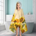 thumbnail image 6 of Beige Sunflower Handwriting Pattern Hooded Bath Towel，60"x35" for Ages 3 To 12 Kids, Quick Dry Lightweight Soft Microfiber Hood Beach Towel Cover Up for Kids, 6 of 7