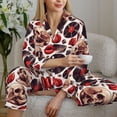 thumbnail image 6 of Daiia record lips Skull for Women's Long-Sleeved Pajama Set – Soft & Comfortable Sleepwear Button-Up Pajamas Cozy Lounge Wear-Medium, 6 of 7