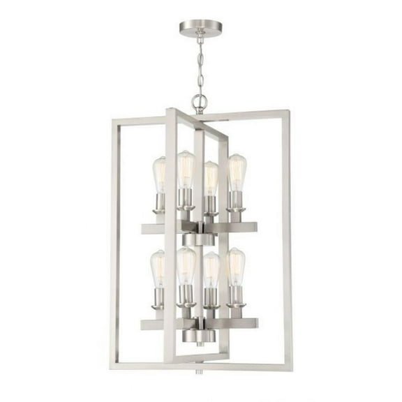 Eight Light Foyer in Transitional Style 22 inches Wide By 33.25 inches High-Brushed Polished Nickel Finish Bailey Street Home 139-Bel-4260215