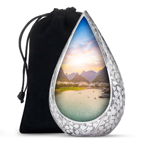 JAGSHASHI River - Urns For Ashes Large - Ashes Urns Human Remains - Cremation Urns Large - Large Decorative Urn - Decorative Urns For Human Ashes - Urn For Ashes Adult - 10 Inch - Large