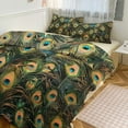 thumbnail image 5 of Peacock Quilt Cover Set Fashionable Printed Bedding Covers with Pillowcase Home Textiles, Queen (90"x90"), 5 of 5