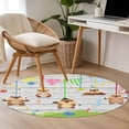 thumbnail image 4 of Round Rugs 3.3 Ft, Groundhog Day Non Slip Area Rugs for Kitchen Bedroom Entryway, Colorful Ribbon Spring Vintage Washable Carpet Runner Rug Floor Mats for Bedroom Home Decor, 4 of 8
