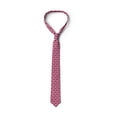thumbnail image 3 of Abstract Necktie, Spirals Hearts Motifs Art, Dress Tie, 3.7", Raspberry White, by Ambesonne, 3 of 3