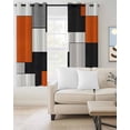 thumbnail image 2 of Burnt Orange Black Grey Blackout Curtains for Bedroom Living Room Darkening Curtains 84 Inch Length 2 Panels Set Modernism Art Geometric Window Curtain Window Treatment Grommet Drapes 42"x84", 2 of 9