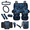 Blue Camo Tree Pattern, variant on HUIACONG Sea Turtle Car Interior Set, with Car Cup Holder Coasters Car Safety Belt Pad, Compatible with Trucks Commercial Vehicles