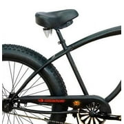 Micargi SLUGO 26 Beach Cruiser Coaster Brake Single Speed, Black HI RISE Handlebar Alloy BLACK Rims, Black Spokes, Black Tire 26 x4 Color: Matt black / Black