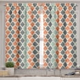 thumbnail image 2 of Ambesonne Geometric Valance & Curtain, Rhombs with Lines, 55"x45", Grey Almond Green, 2 of 6