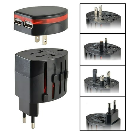 New Universal Power Adapter Electric Converter US/AU/UK/EU World USB Travel Plug (Best Travel Electric Converter)