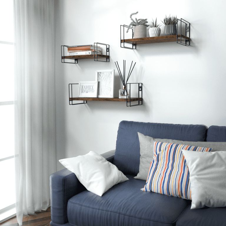 Farmhouse Wooden Bathroom Shelves with 4 Cube Storage & 2 White Basket – J  JACKCUBE DESIGN