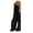 jumpsuits for women-Black with Button, variant on Wide Leg Jumpsuits For Women Dressy Party Rompers Casual Loose Solid Coveralls Spaghetti Strap Stretch Long Pants