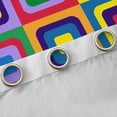 thumbnail image 5 of Manfei Colorful Square Geometric Blackout Curtains Set of 2 (52x84 Each), Cartoon Rectangle Window Curtains, Teen Kid Child Curtains and Drapes, Black Out Curtains Home Decor, 5 of 6