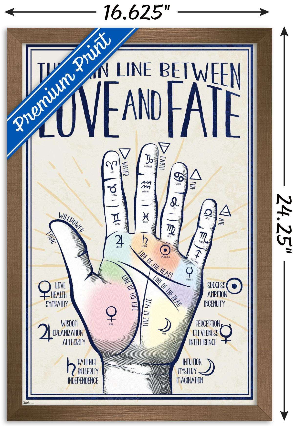 Palmistry Wall Poster, 14.725" x 22.375", Framed
