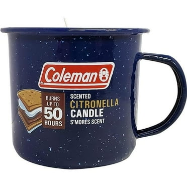 6 oz Coleman Tin Mug Outdoor Citronella SMores Scented Candle, Blue