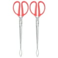 thumbnail image 1 of Minkissy 2Pcs Grabbing Tool Trash Picking Pliers Stainless Steel Red Garbage Collection, 1 of 6