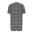 thumbnail image 6 of pstuiky Short Pajamas for Women Oversized Plaid Print Lightweight Comfy Lounge Sets Leisure Loose Fit Crew Neck Short Sleeve Pajama Sets with Shorts Loungewear for Teens Black S, 6 of 7