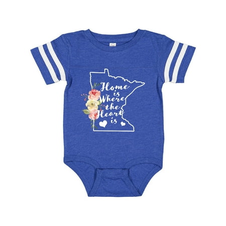 

Inktastic Minnesota Home is Where the Heart is with Watercolor Floral Gift Baby Boy or Baby Girl Bodysuit