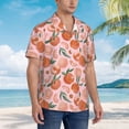 thumbnail image 3 of KLL Painting Peach Pattern Men's Hawaiian Shirt Short Sleeve Button Down Beach Shirts,3X-Large, 3 of 7