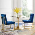 thumbnail image 2 of Side Dining Chair, Set of 2, Velvet, Metal Steel, Gold Blue Navy, Modern Contemporary Urban Design, Kitchen Room Cafe Bistro Restaurant Hospitality, 2 of 4