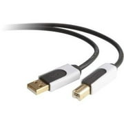 6ft USB 2Shot A/B Gray White Cable, Premium
