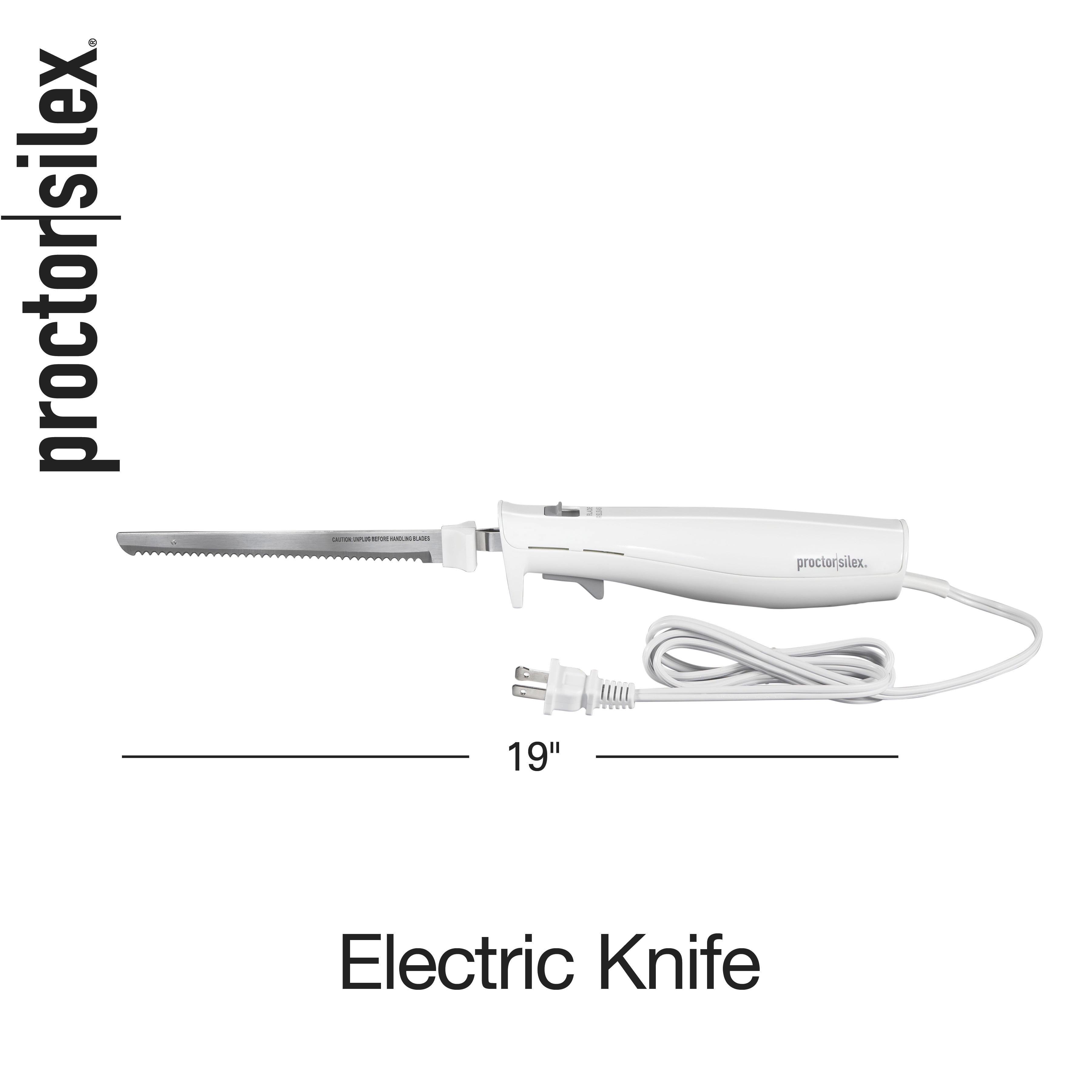 7.75 in. Stainless Steel Electric Knife with Soft Ergonomically Handle