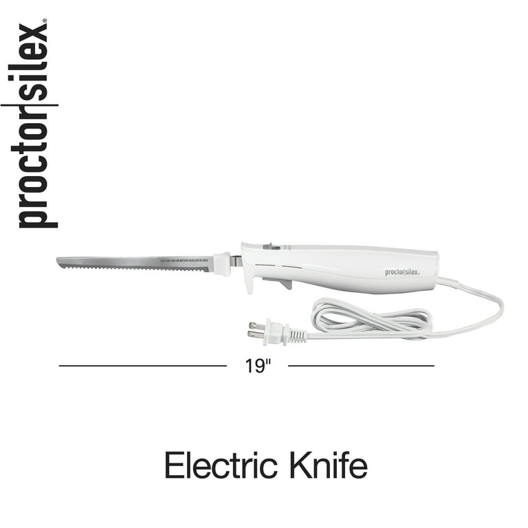 Proctor Silex Stainless Steel Electric Knife - White