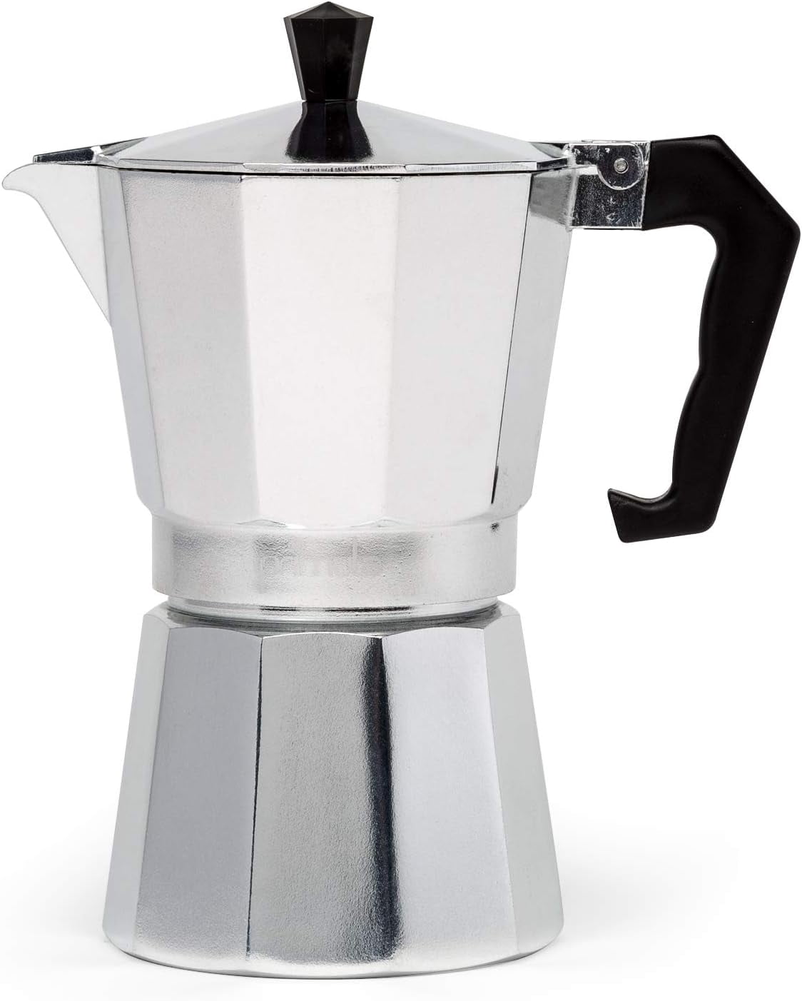 Iconic Stovetop Espresso and Coffee Maker that makes Real Italian Coffee, Moka Pot 3 Cups (4.3 Oz - 130 Ml), Aluminium