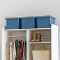 thumbnail image 2 of File Box Plastic File Organizer for Letter/Legal File, Document Box, Durable Storage Bin Tote with Secure Latching Lid, Stackable, BPA-Free, Eco Friendly, Sustainable, Navy/Gray 35 Qt. 4 Pack, 2 of 6