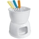thumbnail image 1 of Juego de fondue Tebery con 4 tenedores de colores, olla de porcelana premium con forma de vela de té para fundir queso, chocolate y tapas - Blanco, 1 of 5
