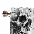 thumbnail image 5 of Half Window Curtain 36 Inches Long, Horror Skull Window Treatment Curtain Drapes, Black Skeleton Spooky Halloween Small Tier Curtains for Bathroom Over Sink, 27.5"x36", 2 Panels, 5 of 7