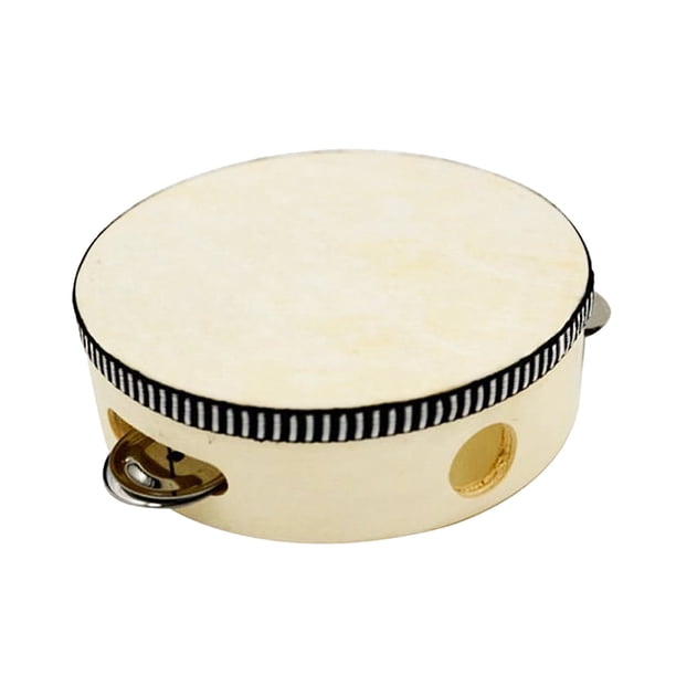 Tambor de madera Pandereta Tambor de mano Instrumento musical de percusión lateral Juguete para niños pequeños Madera