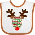 thumbnail image 3 of Inktastic Christmas Reindeer Face with Names and Red Nose Boys or Girls Baby Bib, 3 of 4