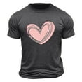 thumbnail image 4 of PNTUTB1 Fashion Men's Valentine's Day Heart Prints Casual Short Sleeve Crew Neck Loose Pullover Comfort T-shirt, 4 of 5